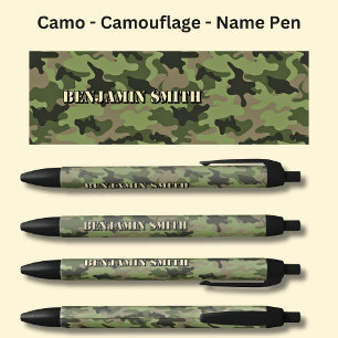 Caneta Preta Adicionar Nome, Camo Brown Olive Green
