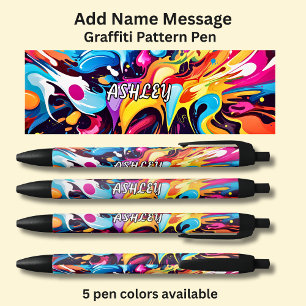 Caneta Preta Adicionar Nome, Mensagem, no Padrão de Grafite