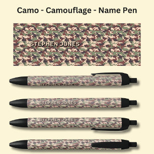 Caneta Preta Adicione Nome, Camo Desert Brown Sand