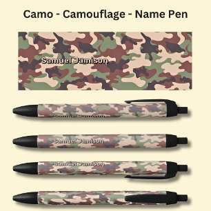 Caneta Preta Adicione Nome, Camo Desert Brown Sand