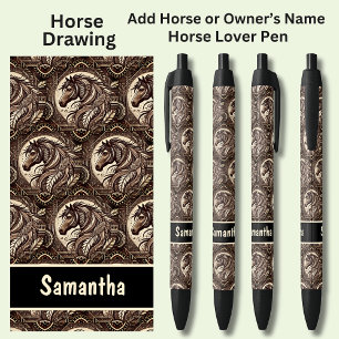 Caneta Preta Adicione o nome do cavalo ou do proprietário, Sepi
