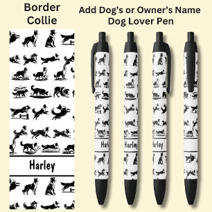 Caneta Preta Adicione o nome do proprietário ou do cão, Collie 
