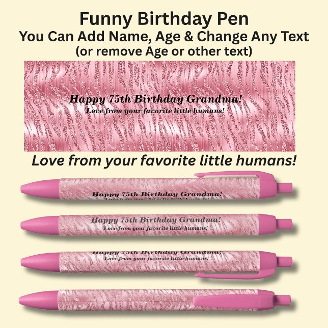 Caneta Preta Adicione o nome, Feliz Aniversário do seu favorito (Criador carregado)