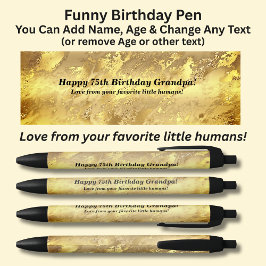 Caneta Preta Adicione o nome, o amor de aniversário feliz do se