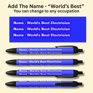 Caneta Preta Adicione o nome - o melhor eletricista do mundo