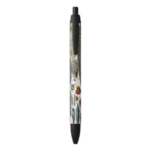 Caneta Preta Adolphe Millot Dark Academia Vintage Pena de Pássa