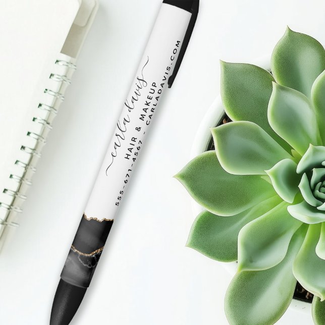 Caneta Preta Agate Black E Dourado Salão De Manchas De Mármore (Criador carregado)