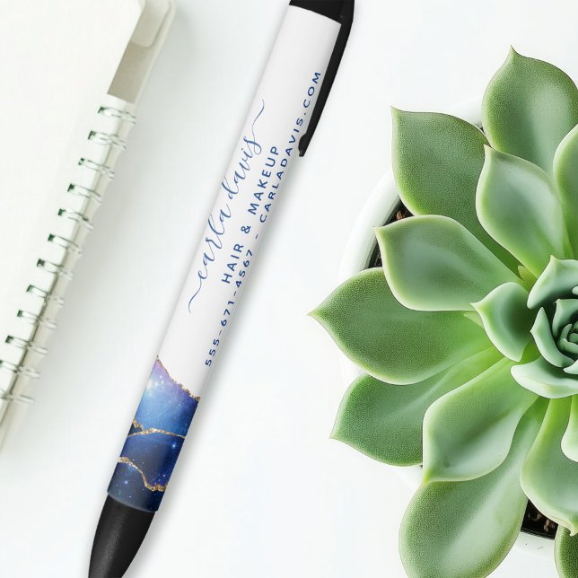 Caneta Preta Agate Galaxy Celestial Stars Salon (Criador carregado)