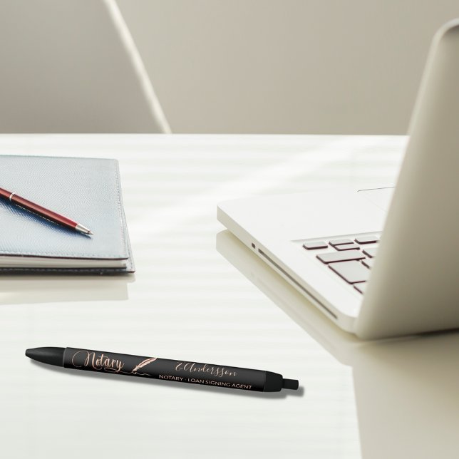 Caneta Preta Agente assinante de empréstimo notarial rosa ouro  (Criador carregado)