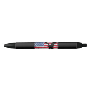 Caneta Preta Águia da Bandeira Americana EUA