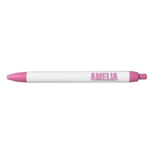 Caneta Preta Amelia pink name T-Shirt