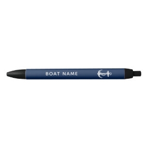 Caneta Preta Ancoragem Náutica Nome do Barco Personalizado Swag
