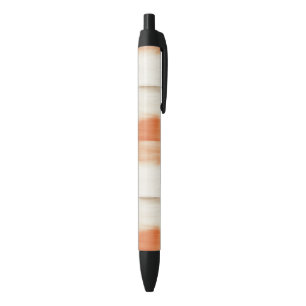 Caneta Preta Aniversário Listras Laranja Pêssego Creme