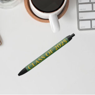 Caneta Preta Ano de Classe das Cores Escolares Verde e Dourada