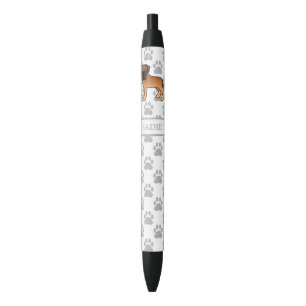 Caneta Preta Apricot English Mastiff Cute Cartoon Dog & Name