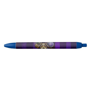 Caneta Preta Aranha Steampunk no fundo roxo