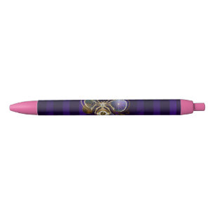 Caneta Preta Aranha Steampunk no fundo roxo