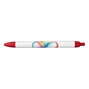 Caneta Preta Arco-íris Hummingbird com símbolo Infinito