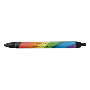 Caneta Preta ARCO-ÍRIS Salve meu planeta (personalizável)