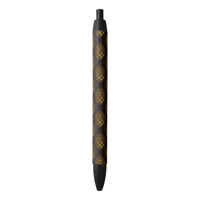 Caneta Preta Arte abstrato elegante boho moderno dourado #502 (Frente Vertical)