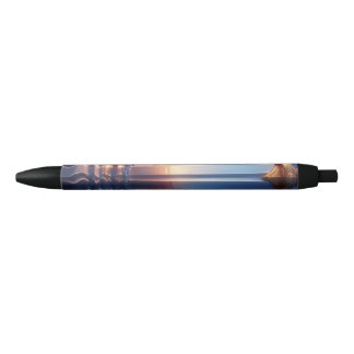 Caneta Preta Arte de Parede Espada Pôr do Sol Místico
