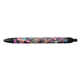 Caneta Preta Arte de Salão de Luxo Psicodélico Neon