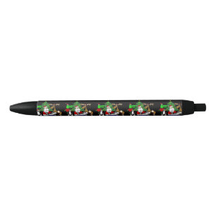 Caneta Preta Arte engraçada do Natal com papai noel e amigos