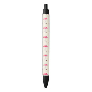 Caneta Preta Arte Fúngico Pastel Cute de Cogumelo Rosa Desenhad