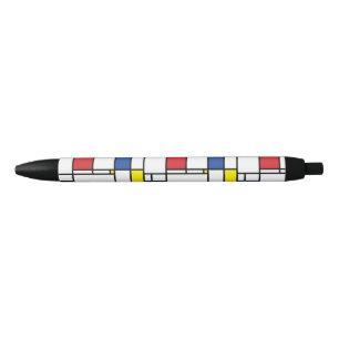 Caneta Preta Arte Moderna De Stijl Geométrica Minimalista Mondr