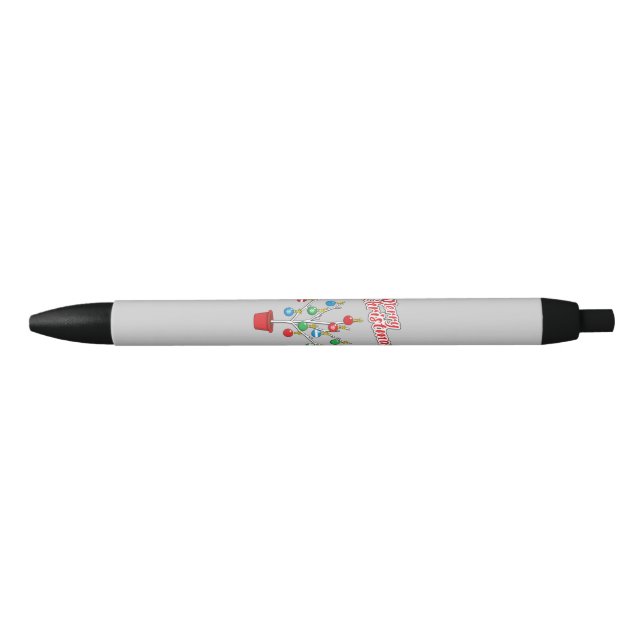 Caneta Preta Árvore do Ramal de Natal - Feliz Natal (Frente)