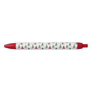 Caneta Preta Árvores de Natal Decoradas Caprichosas e Divertida
