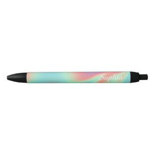 Caneta Preta Aura holográfica iridescente moderna Nome