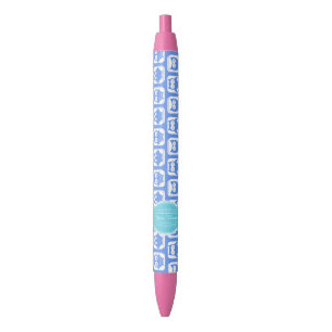 Caneta Preta Azul Coruja Aqua Nome Personalizado N#1