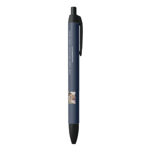 Caneta Preta Azul Marinho Logotipo Personalizado Foto & Nome 
