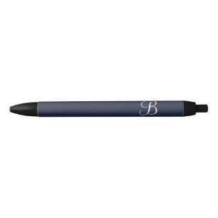Caneta Preta Azul Marinho Nome Personalizado e Monograma