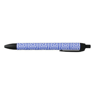 Caneta Preta Azul-padrão dos quadrados-chave gregos