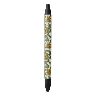 Caneta Preta Azulejo Floral de Haste Simples de William Morris