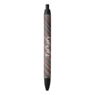 Caneta Preta Bandas Diagonais Masculinas Pretas - Preto - Casta
