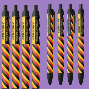 Caneta Preta Bandeira Alemã Personalizada