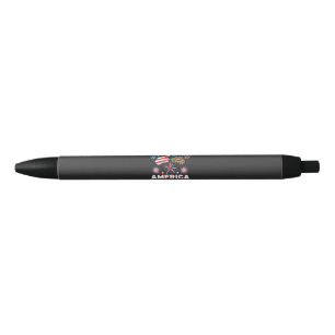 Caneta Preta Bandeira Americana Corações de Leopardo Fofo 4 de