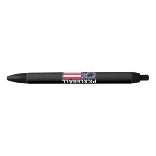 Caneta Preta Bandeira Americana de Pickleball Amante de Pickleb