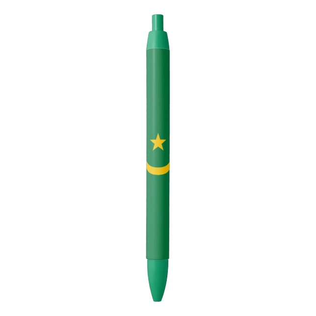 Caneta Preta Bandeira Antiga da Mauritânia (Frente Vertical)