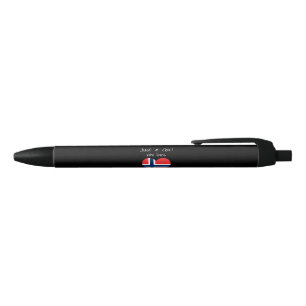 Caneta Preta Bandeira da Noruega