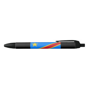 Caneta Preta Bandeira da RDC (República Democrática do Congo)