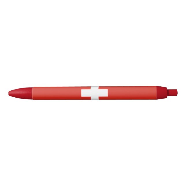 Caneta Preta Bandeira da Suíça (Frente)