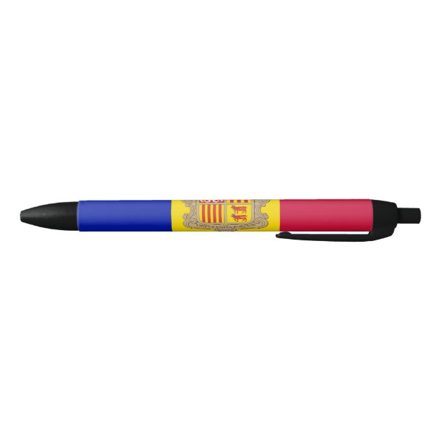Caneta Preta Bandeira de Andorra (Parte Inferior)