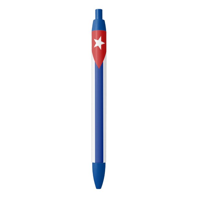 Caneta Preta Bandeira de Cuba (Frente Vertical)