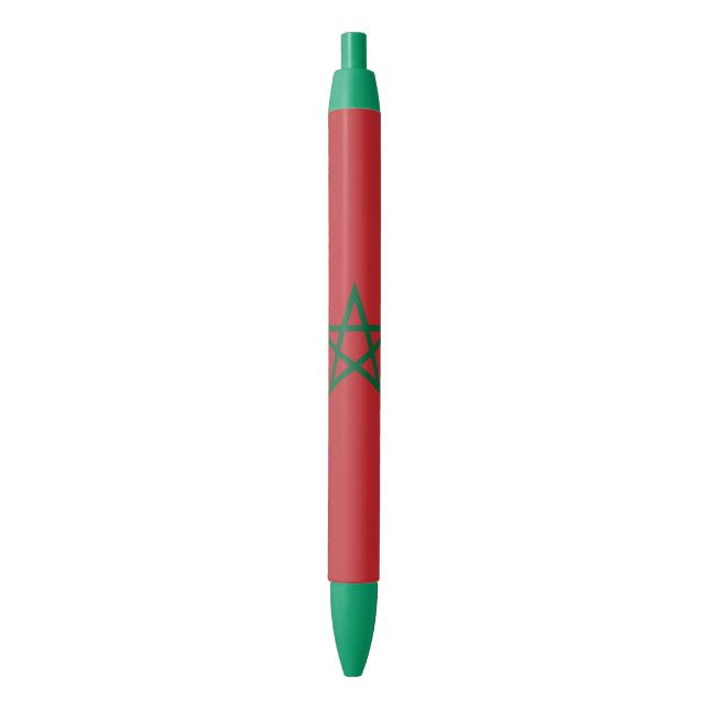 Caneta Preta Bandeira de Marrocos (Frente Vertical)