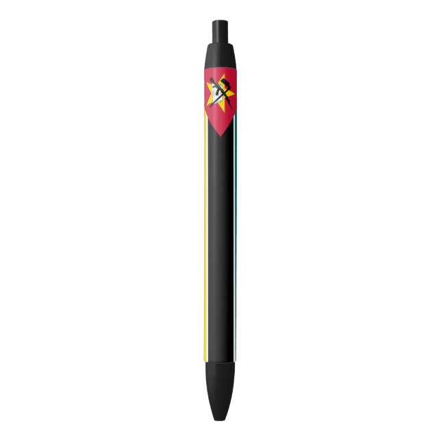 Caneta Preta Bandeira de Moçambique (Frente Vertical)
