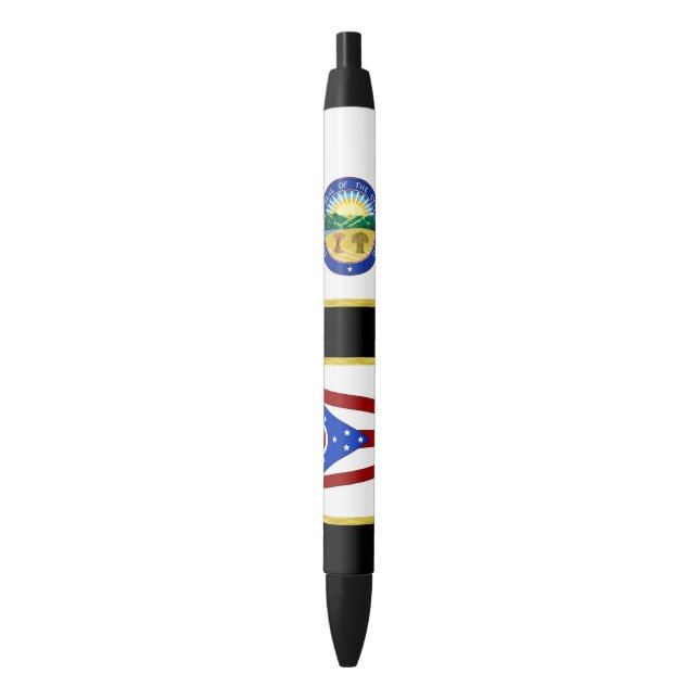 Caneta Preta bandeira de Ohio (Frente Vertical)